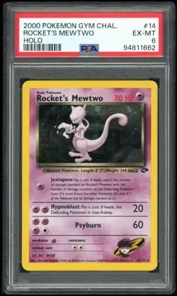 POKEMON ROCKET'S MEWTWO 2000 GYM CHALLENGE #14 HOLO PSA 6 - Image 1