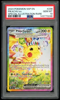 2024 POKEMON PIKACHU ex SPEC. ILLUS. RARE SURGING SPARKS #238 PSA 10 - Image 1