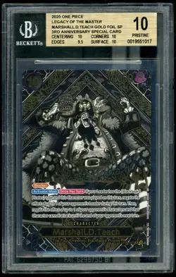2025 OnePiece Marshall.D.Teach G-FL SP 3rd Anniv. SC Legacy of the Master BGS 10 - Image 1