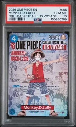 2026 OP PROMOS MONKEY D. LUFFY COLL BASKETBALL: US VOYAGE *5 Card PSA 10 Lot* - Image 4