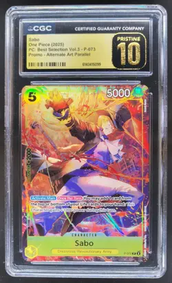 2025 ONE PIECE SABO PROMO ALT ART P-073 CGC 10 PRISTINE Q PT - Image 1