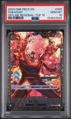 ONE PIECE SAKAZUKI 2023 PROMOS #099 OFFLINE REGIONAL-TOP 16 PSA 10 - Image 1