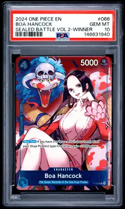 2024 ONE PIECE PROMOS SEALED BATTLE VOL.2-WINNER #066 BOA HANCOCK PSA 10 - Image 1
