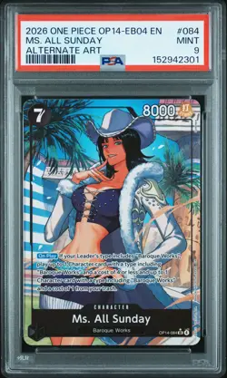 2026 ONE PIECE OP14-EB04-THE AZURE SEA'S SEVEN ALT ART MS. ALL SUNDAY PSA 9 - Image 1