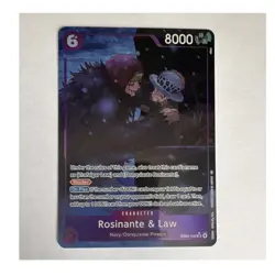 Bandai One Piece CCG Rosinante & Law EB04-038 Memorial SR Alt Art - Image 1
