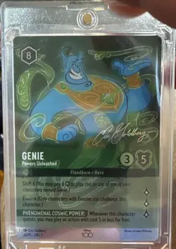 Disney Lorcana Disney100 Genie Powers Unleashed 20/P1 Foil Alt Art Signed - Image 1