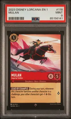 2023 DISNEY LORCANA EN 1-THE FIRST CHAPTER #118 MULAN IMPERIAL SOLDIER PSA 9 - Image 1