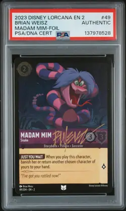 2023 DISNEY LORCANA EN 2-FOIL #49 MADAM MIM B.WEISZ SIGNED PSA AUTH AUTO AUTH - Image 1