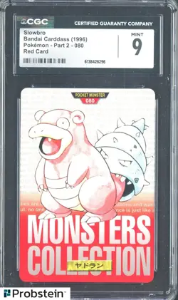 1996 Pokemon Vintage Bandai Carddass Part 2 #80 Red Card Slowbro 9 CGC Mint - Image 1