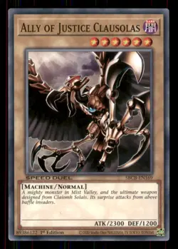 Yugioh Ally of Justice Clausolas #SBCB-EN169 Lightly played - Image 1