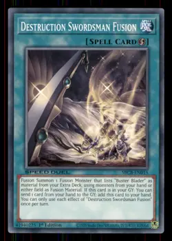 Yugioh Destruction Swordsman Fusion #SBCB-EN015 Lightly played - Image 1