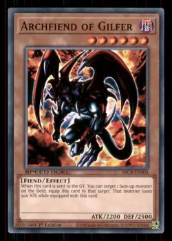 Yugioh Archfiend of Gilfer #SBCB-EN004 LP - Image 1
