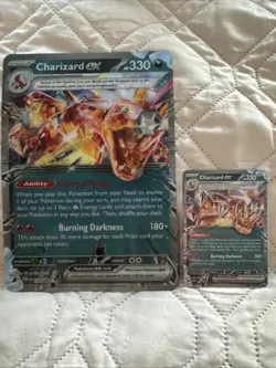 Charizard ex 196 Holo Rare Promo Pokemon Card + Oversized Jumbo Card Bonus! - Image 1