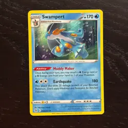 Swampert 064/264 Pokemon Fusion Strike Sword & Shield Holo Rare Card NM - Image 1