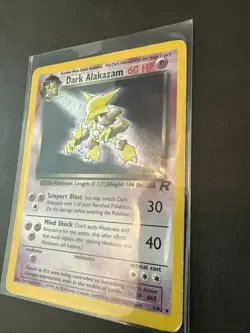 Dark Alakazam (1/82) Holo Team Rocket Pokemon Card Unlimited LP - Image 1