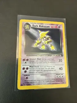 Dark Alakazam (1/82) Holo Team Rocket Pokemon Card Unlimited LP - Image 2