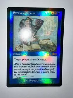 MTG - Stroke of Genius (Judge Promo) FOIL Urza's Saga PLD Rare #100 - Image 2