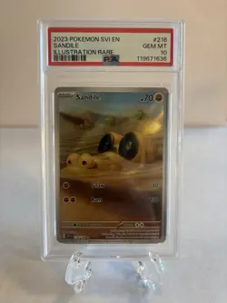 2023 Pokemon Svi En-Scarlet & Violet Sandile #216 Illustration Rare 🔥PSA 10🔥 - Image 1
