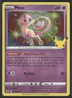 2021 Pokemon Celebrations Mew 011/025 Holo Rare NM - Image 1