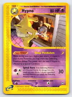 Hypno 16 Rare Aquapolis Pokemon Lightly Played - Image 1