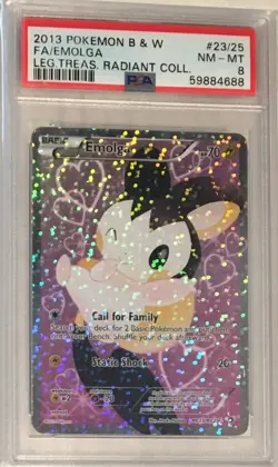 2012 Pokemon Legendary Treasures Radiant Collection PSA 8 Emolga Full Art #RC23 - Image 1