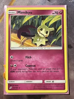 Pokemon TCG Mimikyu 112/181 SM-Team Up Holo Rare English 2019 LP - Image 1