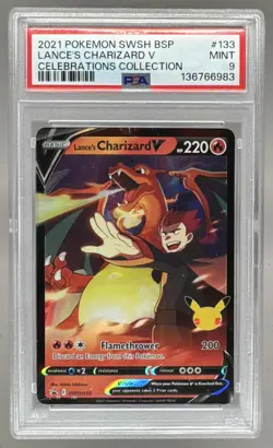 6983 Lance's Charizard V 2019 Pokemon SWSH Celebrations Promo #SWSH133 PSA 9 - Image 1