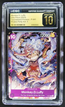 2023 ONE PIECE MONKEY D. LUFFY TOURNAMENT PROMO P-041 CGC 10 PRISTINE Q PT - Image 1