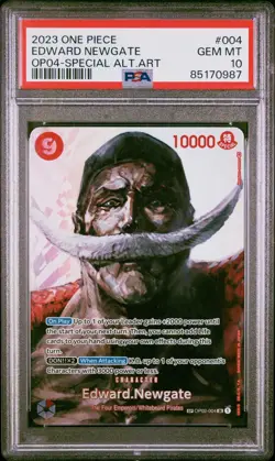 2023 ONE PIECE EDWARD NEWGATE SPEC ALT ART OP04-KINGDOMS OF INTRIGUE #004 PSA 10 - Image 1