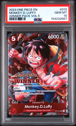 2023 ONE PIECE MONKEY D. LUFFY WINNER PACK VOL.5 PROMOS #012 PSA 10 - Image 1