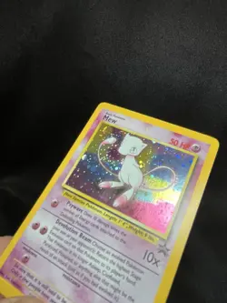 Pokemon Mew #9 Black Star Promo Holo Swirl Vintage TCG Card WOTC - Image 3