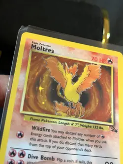 Pokemon Moltres Fossil Holo Rare 12/62 English Card - Image 2