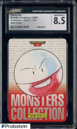 1996 VINTAGE Pokemon Bandai Carddass Red Card Electrode CGC 8.5 NM-MT+ - Image 1