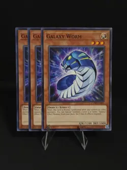 x3 Card Set Yu Gi Oh Galaxy Worm Mint Common COTD-EN094 - Image 1