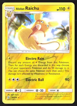 Alolan Raichu 57/236 Sm-Unified Minds Reverse Holo Rare Pokemon Card - Image 1