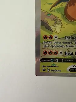 Charizard V Miscut Error Card. Printing Dot Visible. Corners Cut. SWSH260 2022 - Image 2