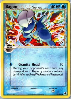 Pokemon Card - Bagon 43/101 Dragon Frontiers Common Lightly Played - Image 1