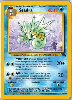 Pokemon Card - Seadra 42/62 Fossil Uncommon Moderately Played - Image 1
