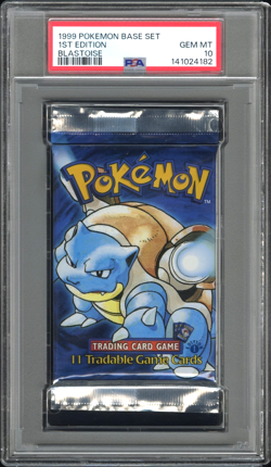 1999 POKEMON BASE SET PACK 1ST EDITION BLASTOISE PSA 10 - Image 1