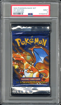 1999 POKEMON BASE SET PACK 1ST EDITION CHARIZARD PSA 9 - Image 1