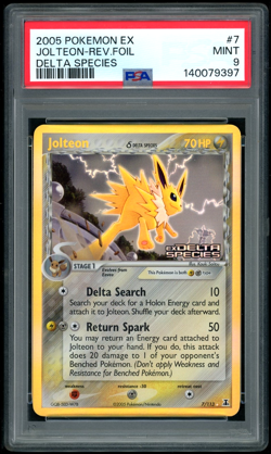 2005 POKEMON JOLTEON-REV.FOIL EX DELTA SPECIES #7 PSA 9 - Image 1