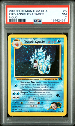 2000 POKEMON GIOVANNI'S GYARADOS HOLO GYM CHALLENGE #5 PSA 7 - Image 1