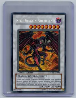 Red Dragon Archfiend Limited Secret Rare 2008 Collectors Tin CT05-EN002 LP - Image 1