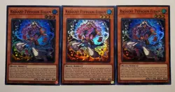 3x Yugioh Playset Radiant Typhoon Eldam DOOD-EN013 Super Rare 1st Ed Near Mint - Image 1