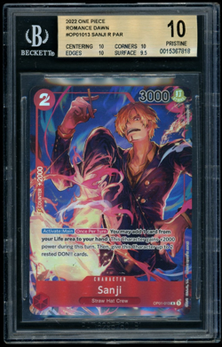 2022 One Piece Sanji R PAR "Pre-Errata" Version Romance Dawn BGS 10 - Image 1