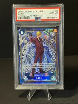 PSA 10 SANJI 119 SP OP11 A FIST OF DIVINVE SPEED ENGLISH ONE PIECE 😍 - Image 1