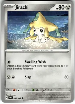 Jirachi Regular 098/142 SCR SV07: Stellar Crown Pokemon Card NM - Image 1