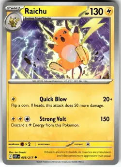 Raichu Regular 056/217 ASC ME: Ascended Heroes Pokemon Card NM - Image 1