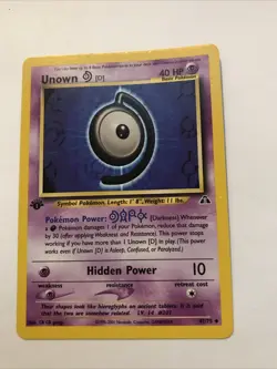 Unown D - 47/75 - 1st Edition Neo Discovery Set - Pokemon Card - Image 1