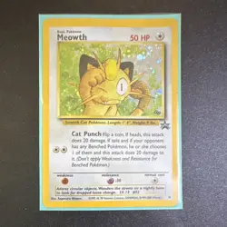 Pokemon Meowth 10/53 Wotc Promo Holo Card Basic 50 HP EN 2000 (DAMAGED) - Image 1
